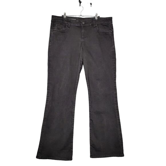 KUT FROM THE KLOTH Black Natalie High Rise Bootcut Denim Jeans SIZE 14 - Picture 1 of 11